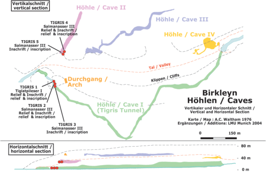 Karte des Höhlensystems